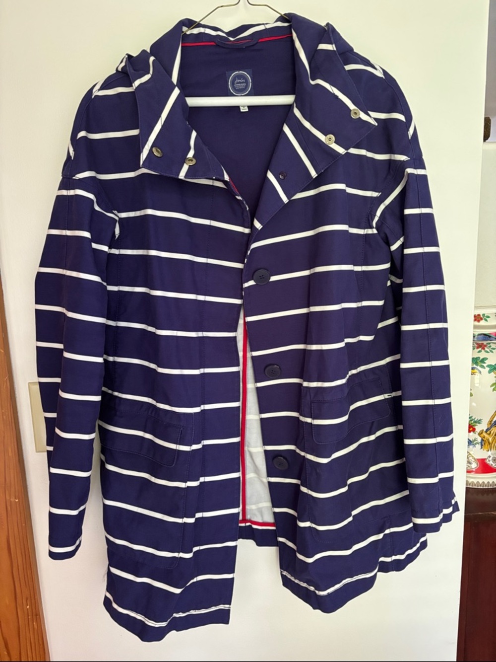 Joules Navy & White Striped Women's lightweight Jacket size 6